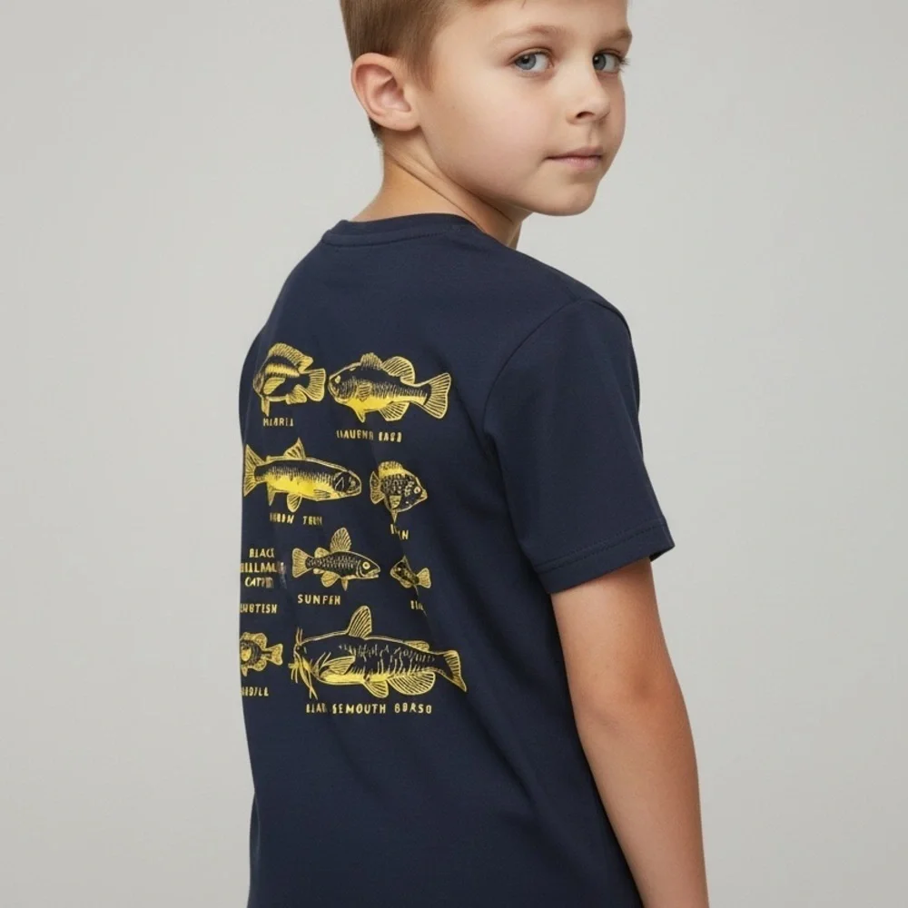 Old Navy cotton navy blue graphic design T-shirt Boys S (6-7) round neck